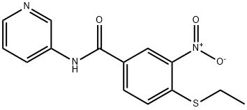 4-ethylsulfanyl-3-nitro-N-pyridin-3-ylbenzamide Struktur