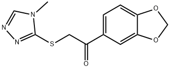 1-(1,3-benzodioxol-5-yl)-2-[(4-methyl-1,2,4-triazol-3-yl)sulfanyl]ethanone Struktur