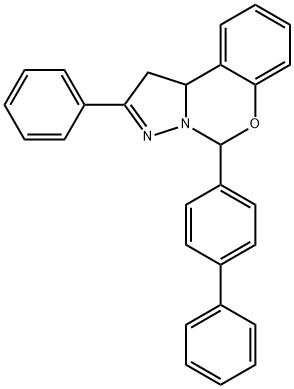 2-phenyl-5-(4-phenylphenyl)-5,10b-dihydro-1H-pyrazolo[1,5-c][1,3]benzoxazine Struktur