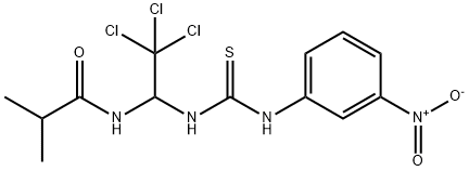 2-methyl-N-[2,2,2-trichloro-1-[(3-nitrophenyl)carbamothioylamino]ethyl]propanamide Struktur