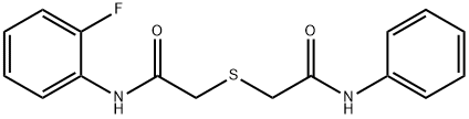 2-[2-(2-fluoroanilino)-2-oxoethyl]sulfanyl-N-phenylacetamide Struktur