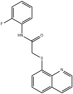 N-(2-fluorophenyl)-2-quinolin-8-ylsulfanylacetamide Struktur