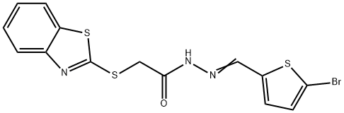 2-(1,3-benzothiazol-2-ylsulfanyl)-N-[(E)-(5-bromothiophen-2-yl)methylideneamino]acetamide Struktur