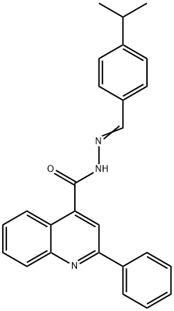 2-phenyl-N-[(E)-(4-propan-2-ylphenyl)methylideneamino]quinoline-4-carboxamide Struktur