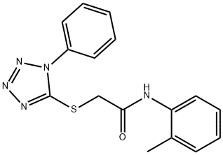 N-(2-methylphenyl)-2-(1-phenyltetrazol-5-yl)sulfanylacetamide Struktur