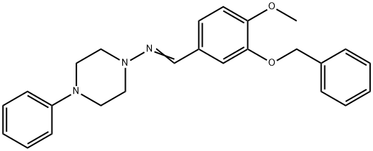 (E)-1-(4-methoxy-3-phenylmethoxyphenyl)-N-(4-phenylpiperazin-1-yl)methanimine Struktur