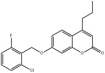 7-[(2-chloro-6-fluorophenyl)methoxy]-4-propylchromen-2-one Struktur