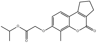 propan-2-yl 2-[(6-methyl-4-oxo-2,3-dihydro-1H-cyclopenta[c]chromen-7-yl)oxy]acetate Struktur