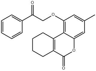 3-methyl-1-phenacyloxy-7,8,9,10-tetrahydrobenzo[c]chromen-6-one Struktur