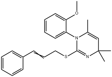 1-(2-methoxyphenyl)-4,4,6-trimethyl-2-[(E)-3-phenylprop-2-enyl]sulfanylpyrimidine Struktur