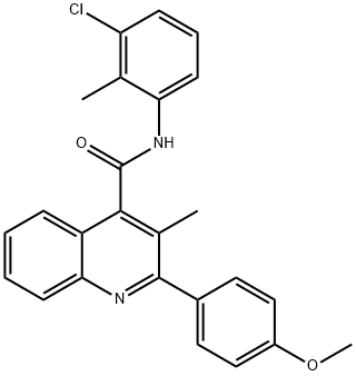 N-(3-chloro-2-methylphenyl)-2-(4-methoxyphenyl)-3-methylquinoline-4-carboxamide Struktur