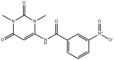 N-(1,3-dimethyl-2,6-dioxopyrimidin-4-yl)-3-nitrobenzamide Struktur