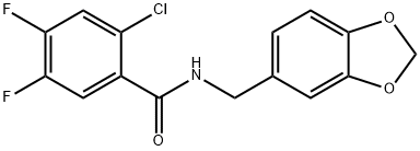 N-(1,3-benzodioxol-5-ylmethyl)-2-chloro-4,5-difluorobenzamide Struktur