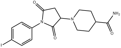 1-[1-(4-iodophenyl)-2,5-dioxopyrrolidin-3-yl]piperidine-4-carboxamide Struktur