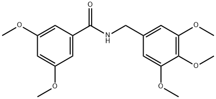 3,5-dimethoxy-N-[(3,4,5-trimethoxyphenyl)methyl]benzamide Struktur