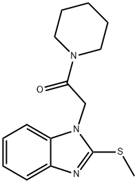 2-(2-methylsulfanylbenzimidazol-1-yl)-1-piperidin-1-ylethanone Struktur