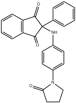 2-[4-(2-oxopyrrolidin-1-yl)anilino]-2-phenylindene-1,3-dione Struktur