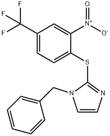 1-benzyl-2-[2-nitro-4-(trifluoromethyl)phenyl]sulfanylimidazole Struktur