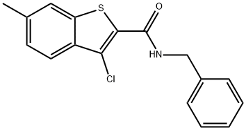 N-benzyl-3-chloro-6-methyl-1-benzothiophene-2-carboxamide Struktur