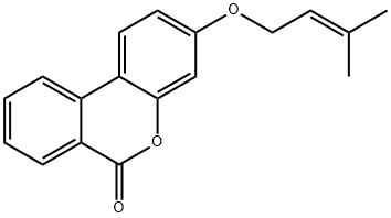 3-(3-methylbut-2-enoxy)benzo[c]chromen-6-one Struktur