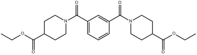 ethyl 1-[3-(4-ethoxycarbonylpiperidine-1-carbonyl)benzoyl]piperidine-4-carboxylate Struktur