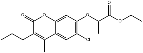 ethyl 2-(6-chloro-4-methyl-2-oxo-3-propylchromen-7-yl)oxypropanoate Struktur