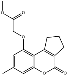 methyl 2-[(7-methyl-4-oxo-2,3-dihydro-1H-cyclopenta[c]chromen-9-yl)oxy]acetate Struktur