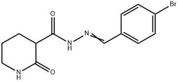 N-[(E)-(4-bromophenyl)methylideneamino]-2-oxopiperidine-3-carboxamide Struktur