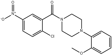 (2-chloro-5-nitrophenyl)-[4-(2-methoxyphenyl)piperazin-1-yl]methanone Struktur