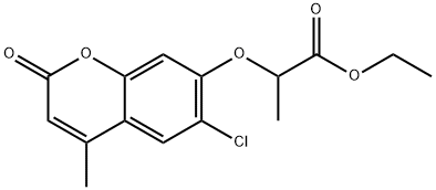 ethyl 2-(6-chloro-4-methyl-2-oxochromen-7-yl)oxypropanoate Struktur