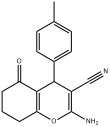 2-amino-4-(4-methylphenyl)-5-oxo-4,6,7,8-tetrahydrochromene-3-carbonitrile Struktur