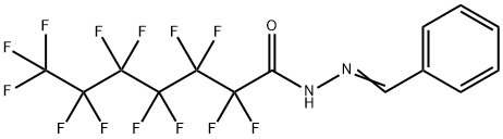 N-[(E)-benzylideneamino]-2,2,3,3,4,4,5,5,6,6,7,7,7-tridecafluoroheptanamide Struktur