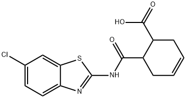 6-[(6-chloro-1,3-benzothiazol-2-yl)carbamoyl]cyclohex-3-ene-1-carboxylic acid Struktur