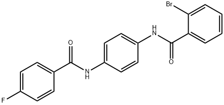 2-bromo-N-[4-[(4-fluorobenzoyl)amino]phenyl]benzamide Struktur