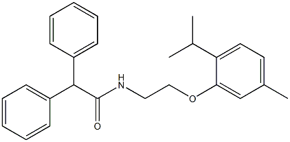 N-[2-(5-methyl-2-propan-2-ylphenoxy)ethyl]-2,2-diphenylacetamide Struktur