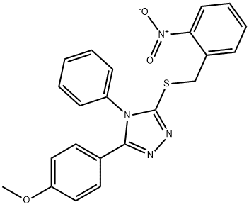 3-(4-methoxyphenyl)-5-[(2-nitrophenyl)methylsulfanyl]-4-phenyl-1,2,4-triazole Struktur