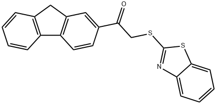 2-(1,3-benzothiazol-2-ylsulfanyl)-1-(9H-fluoren-2-yl)ethanone Struktur