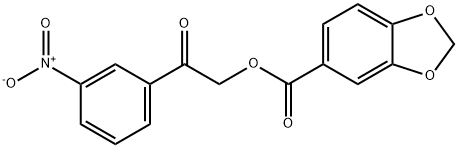 [2-(3-nitrophenyl)-2-oxoethyl] 1,3-benzodioxole-5-carboxylate Struktur