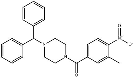 (4-benzhydrylpiperazin-1-yl)-(3-methyl-4-nitrophenyl)methanone Struktur