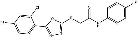 N-(4-bromophenyl)-2-[[5-(2,4-dichlorophenyl)-1,3,4-oxadiazol-2-yl]sulfanyl]acetamide Struktur