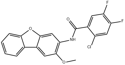 2-chloro-4,5-difluoro-N-(2-methoxydibenzofuran-3-yl)benzamide Struktur