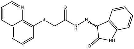 N'-(2-oxoindol-3-yl)-2-quinolin-8-ylsulfanylacetohydrazide Struktur