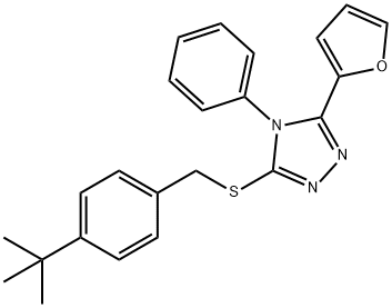 3-[(4-tert-butylphenyl)methylsulfanyl]-5-(furan-2-yl)-4-phenyl-1,2,4-triazole Struktur