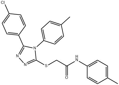 2-[[5-(4-chlorophenyl)-4-(4-methylphenyl)-1,2,4-triazol-3-yl]sulfanyl]-N-(4-methylphenyl)acetamide Struktur