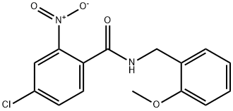 4-chloro-N-[(2-methoxyphenyl)methyl]-2-nitrobenzamide Struktur