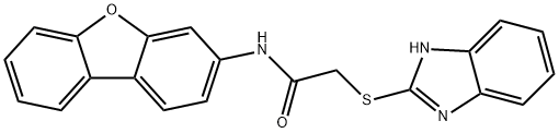 2-(1H-benzimidazol-2-ylsulfanyl)-N-dibenzofuran-3-ylacetamide Struktur