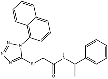 2-(1-naphthalen-1-yltetrazol-5-yl)sulfanyl-N-(1-phenylethyl)acetamide Struktur