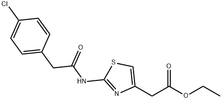 ethyl 2-[2-[[2-(4-chlorophenyl)acetyl]amino]-1,3-thiazol-4-yl]acetate Struktur