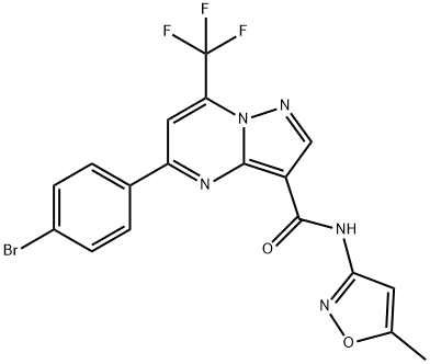 5-(4-bromophenyl)-N-(5-methyl-1,2-oxazol-3-yl)-7-(trifluoromethyl)pyrazolo[1,5-a]pyrimidine-3-carboxamide Struktur