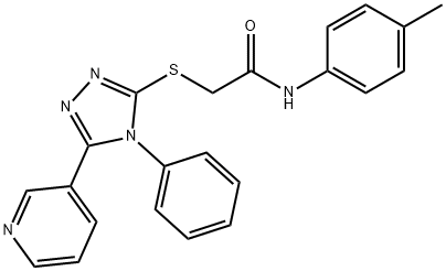 N-(4-methylphenyl)-2-[(4-phenyl-5-pyridin-3-yl-1,2,4-triazol-3-yl)sulfanyl]acetamide Struktur